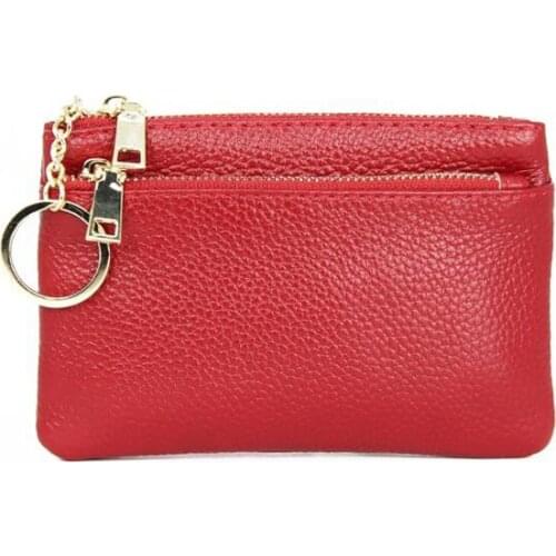 Men Women Card Coin Holder Soft PU Leather Card Holder Women Coin Purse Key Holder Zip Wallet Pouch Bag Purse