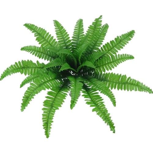 24 Head Simulation Fern Grass Green Big Leaves Artificial Plants Persian Leaves For Home Garden Wedding Decoration Fake Leave