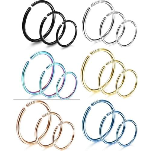 JUNLOWPY 20G Stainless Nose Rings Hoop Stud Helix Cartilage Earring Septum Ring Tragus Piercing Body Jewelry 6/8/10mm 100/200pcs