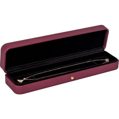 Hot Sale 2020 Old-style Red Ring Jewelry Packaging Super Large Necklace PU Leather Jewelry Box For Women