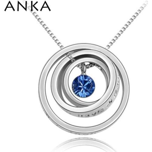 ANKA Top Fashion Sale Classic Women Jewelry Collares Crystal Necklace Pair Circle fashion Jewelry #86027