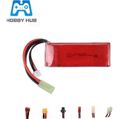 7.4V 2800mAh Lipo Battery for FT009 Udi UDI902 144001 A959 12428 12423 RC Boat Spare Parts 2S 7.4 V 2800 Mah 25C RC Toys Battery