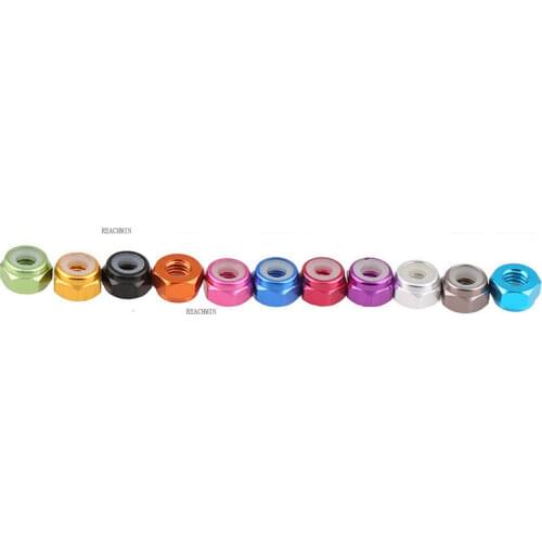 M3 M4 M5 M6 Silver/Black/DeepBLue/LightBlue/Gold/Red/Purple/Green Anodized Colourful Aluminum flange Nylon Insert Lock Nuts