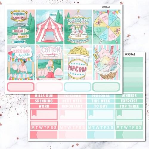 7pcs Playground kawaii Stationery Stickers Decorative Sticker DIY diary Scrapbooking album Stickers School Supplies