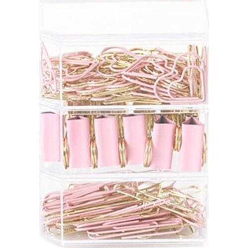 Gold Binder Clips and Paper Clips Set (3-in-1 Boxed) for Office School Supplies Teachers Classroom Daily Use