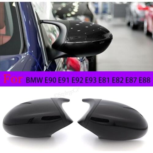 2xMirror Cover E90 Car Side Door Rearview Side Mirror Cover Cap For BMW E90 E91 2005-2007 E92 E93 2006-2009 M3 Style E80 E81 E87