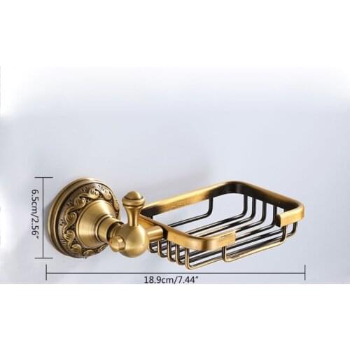 Solid Aluminium Wall Mounted Antique Brass Color Bathroom Soap Basket New Bath