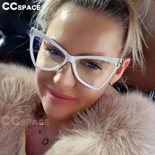 51039 Cat Eye Anti Blue Light Glasses Frame Oversized Men Women Optical Fashion Computer Eyeglasses