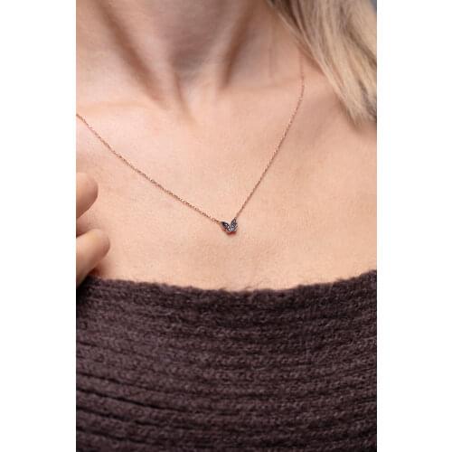 925 sterling Silver Mix Gemstone Butterfly Model Necklace Elegant Design Pleasing Appearance Quality Product Interests Attractive 2021 Trend Style Fashion new Model