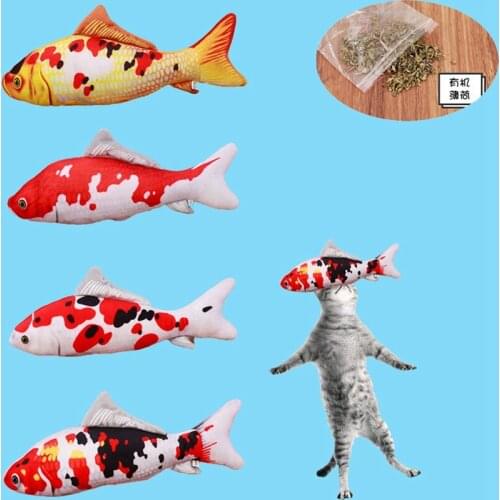 Plush Catnip Fish Cat Toy 3D Carp Fish Shape Toys for Cats Kittens Stuffed Pillow Doll Simulation Fish Playing Toy For Dogs Cats