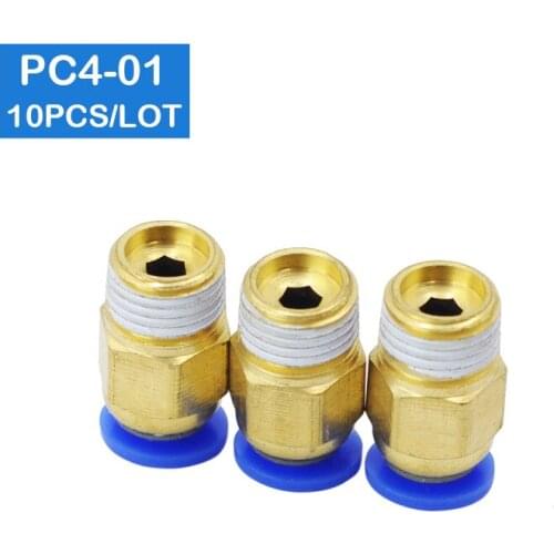 HIGH QUALITY 10pcs a lot pc4-01, 4mm to 1/8" Pneumatic Connectors male straight one-touch fittings BSPT PC4-01