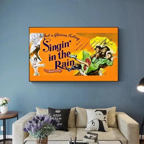 Singin' in the Rain (1952) Poster American Musical Romantic Comedy Film Gene Kelly, Donald O'Connor, Debbie Reynolds Movie Print