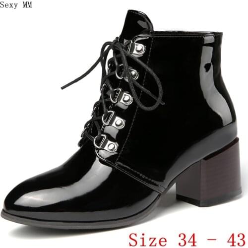 Spring Autumn High Heels Women Ankle Boots Woman Short Boots High Heel Shoes Plus Size 34 - 40 41 42 43