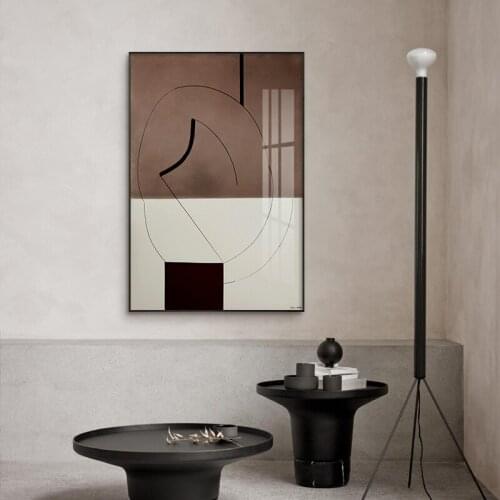 Modern Creative Nordic Decorative Painting Dining Room Entrance Hanging Color Block Lines Silent Style Living Room Bedroom