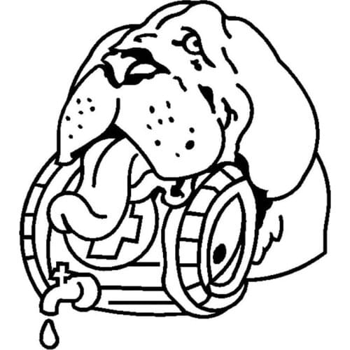 17.3*19.3CM Saint Bernard Dog Vinyl Decal Cute Funny Car Styling Accessories Stickers Black/Silver C6-0713