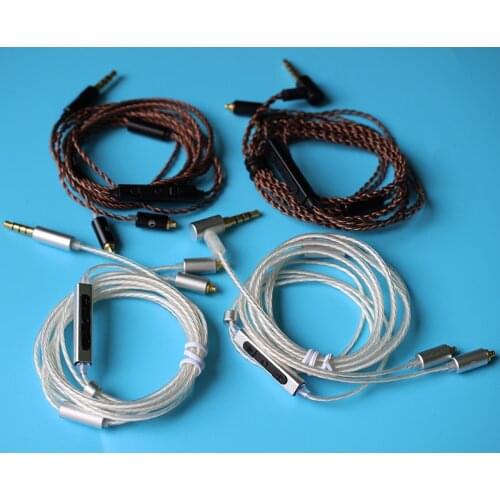 3.5mm Jack Upgraded MMCX Pin Silver Plated Cable with Microphone Headphones Cable Upgrading Cable for SE535 SE846