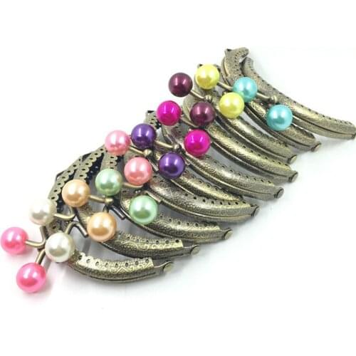 Women DIY coin bag making hardware knurling purse frame fluorescence candy ball kiss buckle metal clasp 8.5cm 10pcs/lot