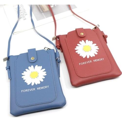 Women Hasp Wallets Strappy One Shoulder Phone Bag Messenger Card Holder Flower Animal Print Walets Clutch Bags Money Purse