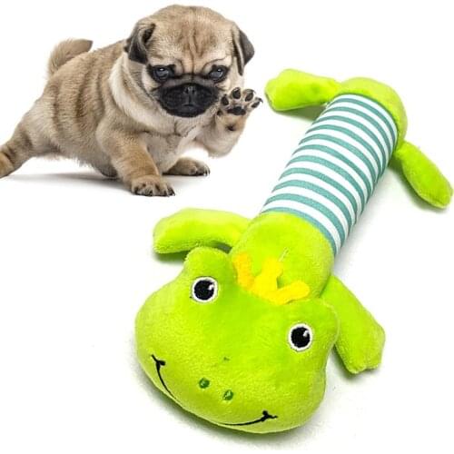 Dog Chew Toy Frog Shaped Plush Interactive Bite Proof Puppy Chew Toy Pet Squeaky Toy Pet Supplies Cosas Para Perros