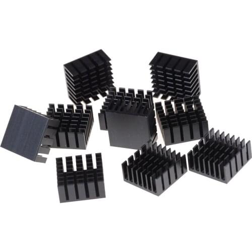20mm x 20mm x 10mm Heat Sink Heatsinks Cooling Aluminum Radiator Black 10pcs/lot
