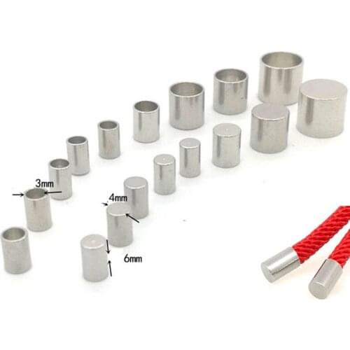 20pcs Stainless Steel End Caps Fit 1.5/2/3/4/5mm Leather Rope For DIY Jewelry Making Round Cord Fastener Bracelet End Crimping