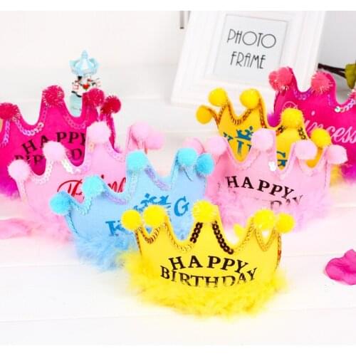 3pcs/ Free Shipping Crown birthday hat hair wedding dress holiday party activities birthday party hat birthday cake hat baby hat