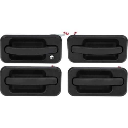 4Pcs Exterior Outside Door Handle Set Auto Parts for 2003-2009 Hummer H2 Black Textured 131609870457 15104792 10360326