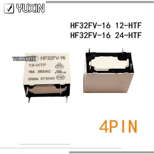 5PCS/LOT 100%Original&New Relay HF32FV-16 12-HTF HF32FV-16 24-HTF HF32FV-16-12-HTF HF32FV-16-24-HTF HF32FV 16 12 HTF 4PIN 1