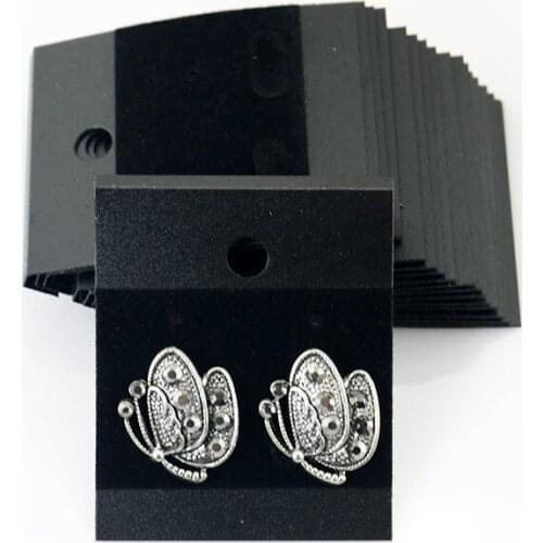 500pcs Black Professional Jewelry Hang Tags 4.3*5.2cm PVC Velvet Earring Ear Studs Holder Display Tags Jewelry Price Cards