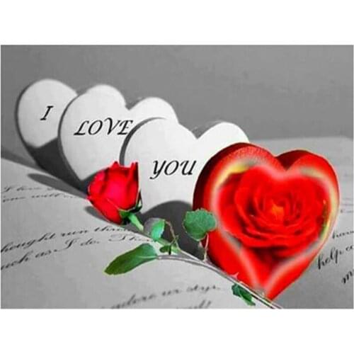 5D Full Round Love Rose Flower Picture Of Rhinestones Mosaic Cross Stitch Embroidery Diamond Painting Home Decor XN918