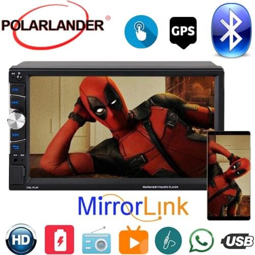 With GPS Carplay 2 Din MP5/WMA/ APE/ FLAC/ WAV HD Touch Screen Mirrorlink For Apple Android Bluetooth 7 inch Car Radio Autoradio