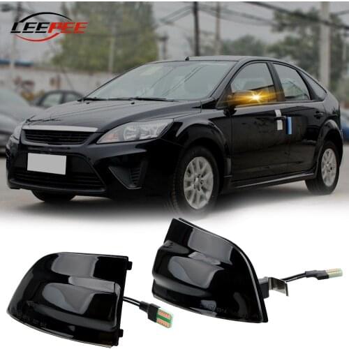 LEEPEE Car Accessories Turn Signal Light Rear View Mirror Lamp LED Dynamic Light For Ford Focus 2 MK2 C-MAX 2PCS