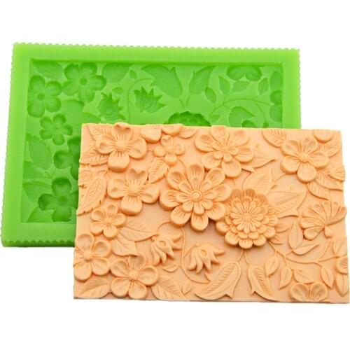 Customed Large Flowers Leaves Fondant Sugarcraft Chocolate Silicone Molds Wedding Cake Border Decorating Tools DIY Baking Tools