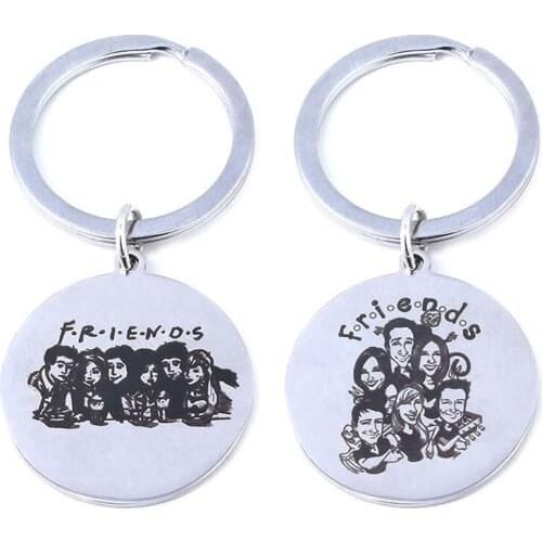 TV Show Friends 25th Anniversary Rachel Monica Phoebe Ross Chandler Joey Stainless Steel Keychain Key Chains Keyring Gift