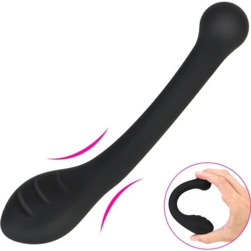 Dual Head Stimulation Anus Prostate Massage Handheld Butt Plug Soft Silicone Female Vagina Masturbator Sex Toy Anal Beads Balls