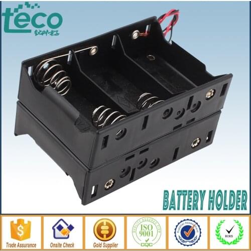 Dual Wire Double Side 6 D size Battery Holder Battery box/case for 6pcs LR20/UM1/AM1 batteries(TBH-D-6E-W)