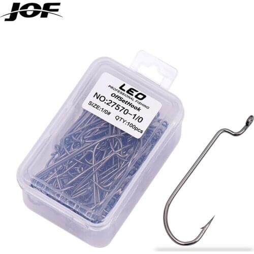JOF 100pcs/lot Fishing Soft Worm Hooks High Carbon Steel Wide Super Lock Fishhooks Lure Softjerk Hooks 1.0#-4.0# Fishing Tackle