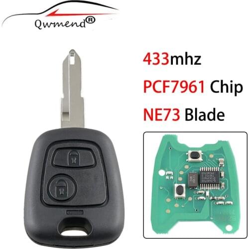 2 Buttons Car Remote Key Fob for Peugeot 206 306 405 NE73 Blade 434MHz PCF7961 Chip Smart for Peugeot Car Key