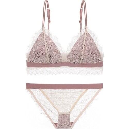 Wireless Bra And Panty Set Lace Push Up Bra Underwear Women Set Ensemble Lingerie Feminina Sexy Intimates Underwear & Sleepwears