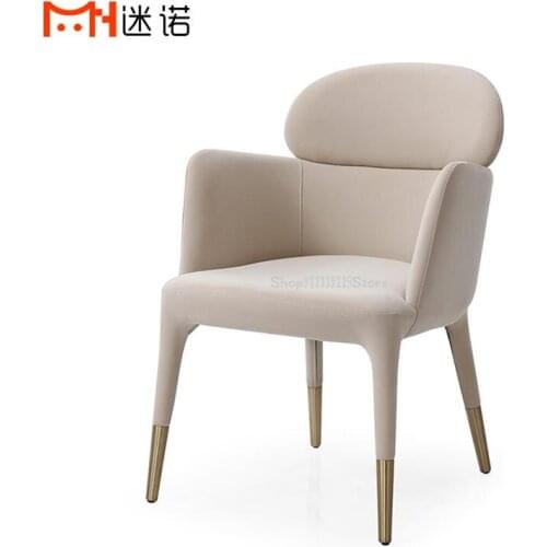 Nordic Creative Leather Luxury Dining Chair Creative Designer Chair Sales Office Model Room Hotel Negotiation Reception Chair