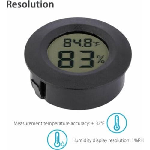 Round Electronic Thermometer and Hygrometer Indoor Digital LCD Hygrometer Temperature Humidity Meter C & F