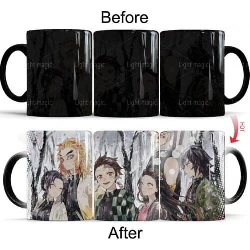 Demon Slayer Kisatsutai Mug Summer Holiday Anime Magic Ceramic Changed Color Coffee Cup Friends Gift MIlk Mug Travel Coffee Mugs