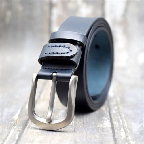 Cow Leather Men Belt Black/green/coffee/blue Male Strap Large Size 95CM-130CM Waist Belts Fashionable 3.8CM Width Man Jeans Belt