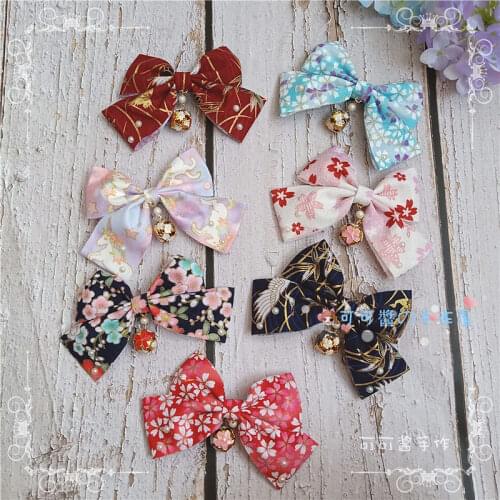 Lolita Bow Japanese-style SOFT Girl Girls Side Clip Barrettes Kimono Hair Accessories Harajuku Headdress