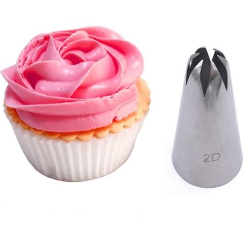 Wholesale 10 pcs/lot 2D# Drop Flower Tips Stainless Steel Icing Piping Nozzles Cake Decorating Pastry Tip Sets Cupcake Tools