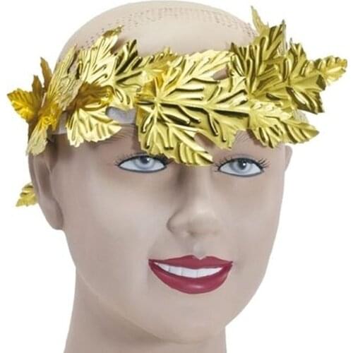Golden Leaf Roman Greek Goddess Laurel Wreath Fancy Dress Stage Costume Headband Head Decor Headdress
