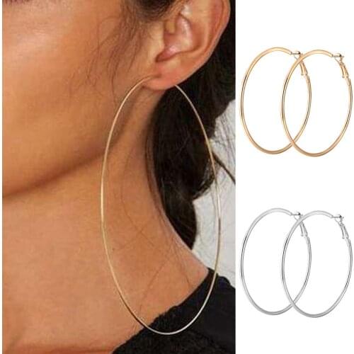 Simple Women Hollow Big Circle Hoop Earrings Party Statement Jewelry Friends Gift
