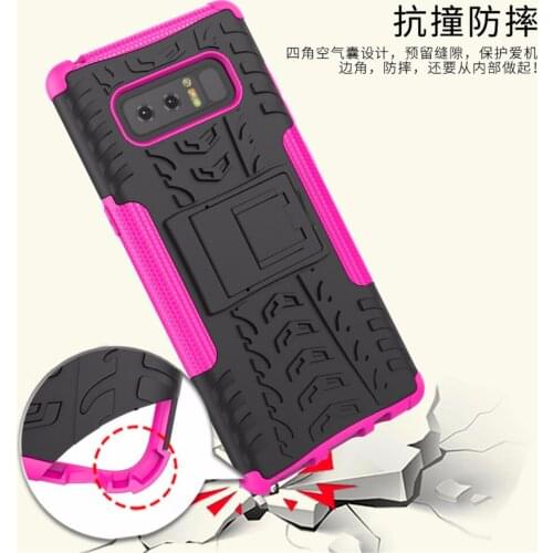 Luxury fashion Heavy Duty Armor Cover For samsung Galaxy note 8 Phone Case Shockproof Rubber PC+TPU Hybrid Case Cover