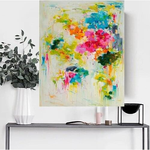Handmade Spring color thick knife abstract oil painting Abstract on Canvas Still Life Painting Picture Decor Oil Painting
