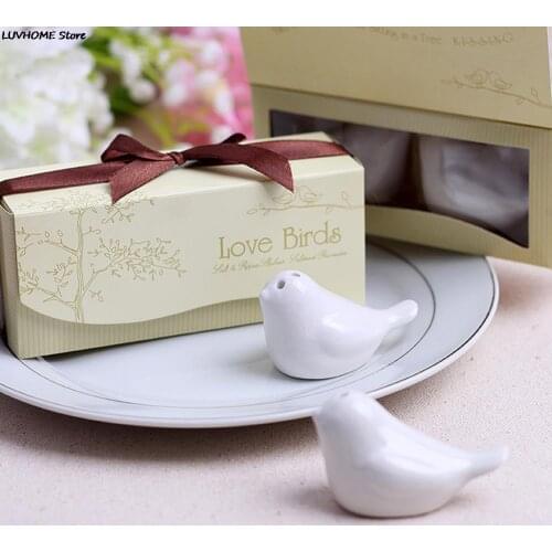 Love Bird Salt & Pepper Shaker Wedding Favors And Gifts For Guests Souvenirs Decoration Event & Party Kitchen Supplies